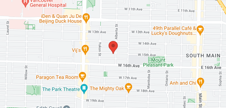map of 314 W 15TH AVENUE